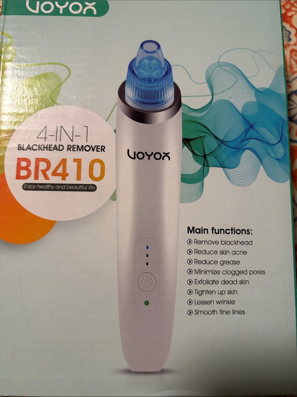 NWT VOYOR BR410 4-in-1 Blackhead Remover - White with Blue Tip
